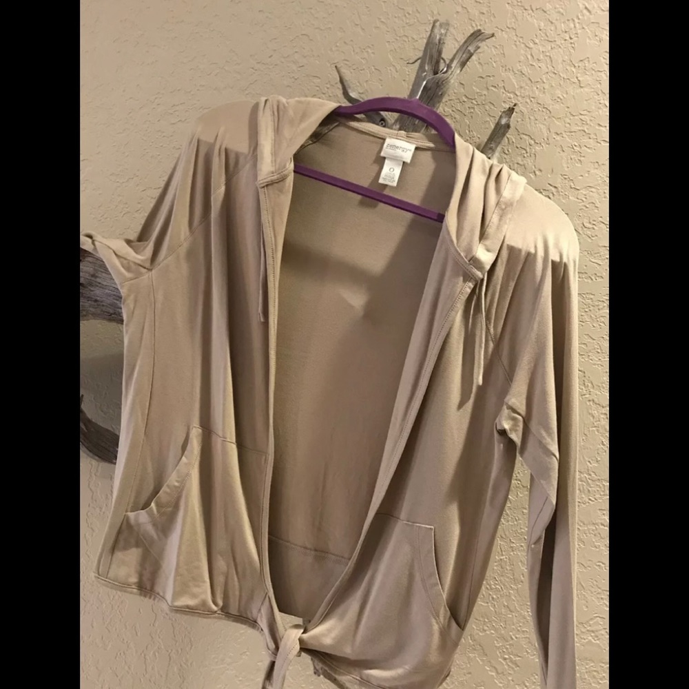 Chico’s Zenergy Stretchy Tie Front Jacket - Hoodie Size S